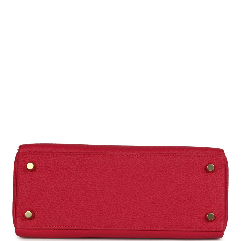 Hermes Kelly Retourne 25 Framboise Togo Gold Hardware