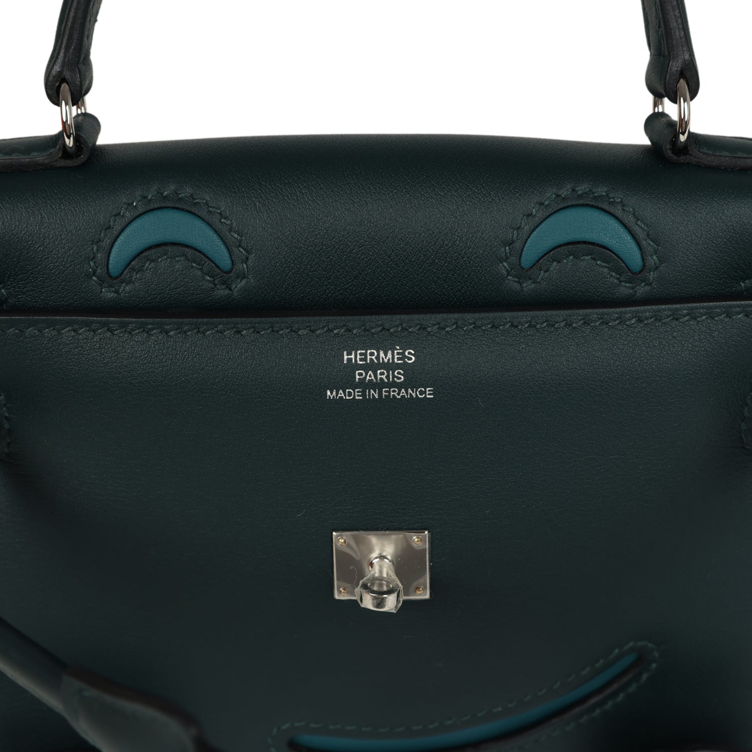 Hermes "Quelle Idolle" Kelly Doll Vert Cypress and Vert Bosphore Swift Palladium Hardware
