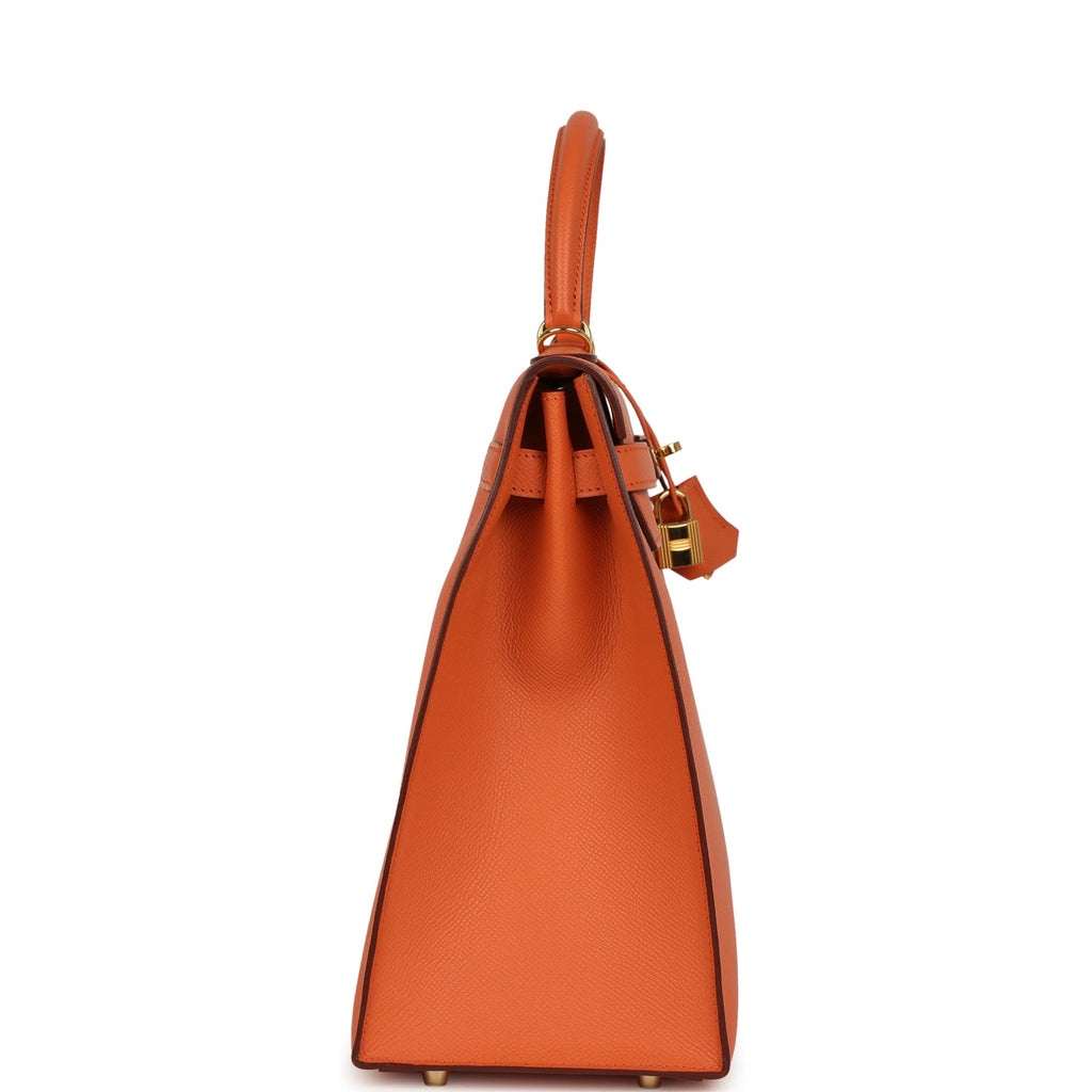 New Hermes Kelly Sellier 35 Mango Epsom Gold Hardware