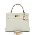 Hermes Kelly Retourne 28 Gris Pale Togo Gold Hardware