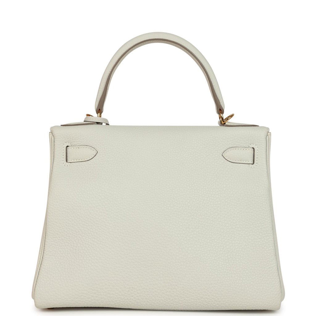 Hermes Kelly Retourne 28 Gris Pale Togo Gold Hardware