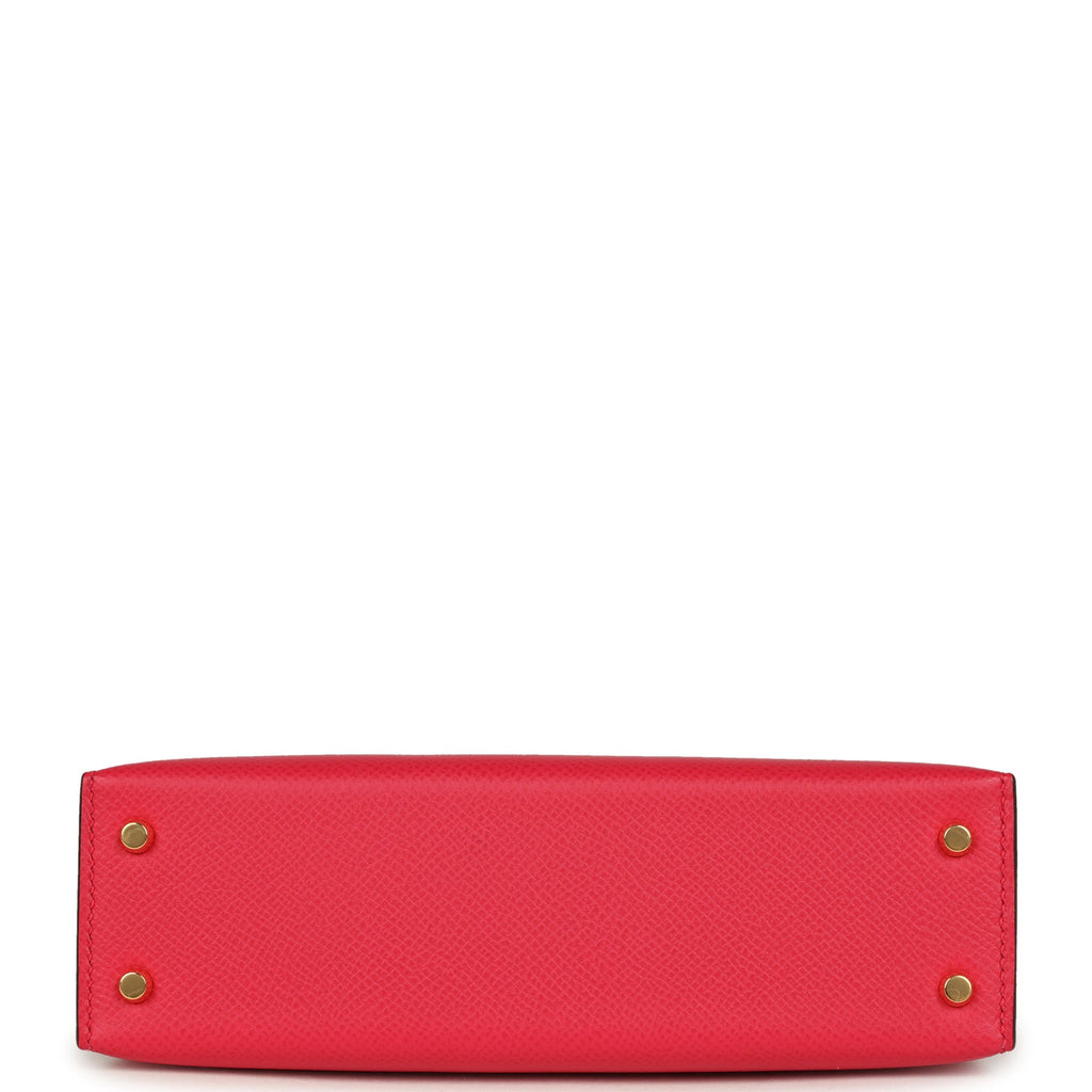 Hermes Kelly Sellier 20 Rose Extreme Epsom Gold Hardware