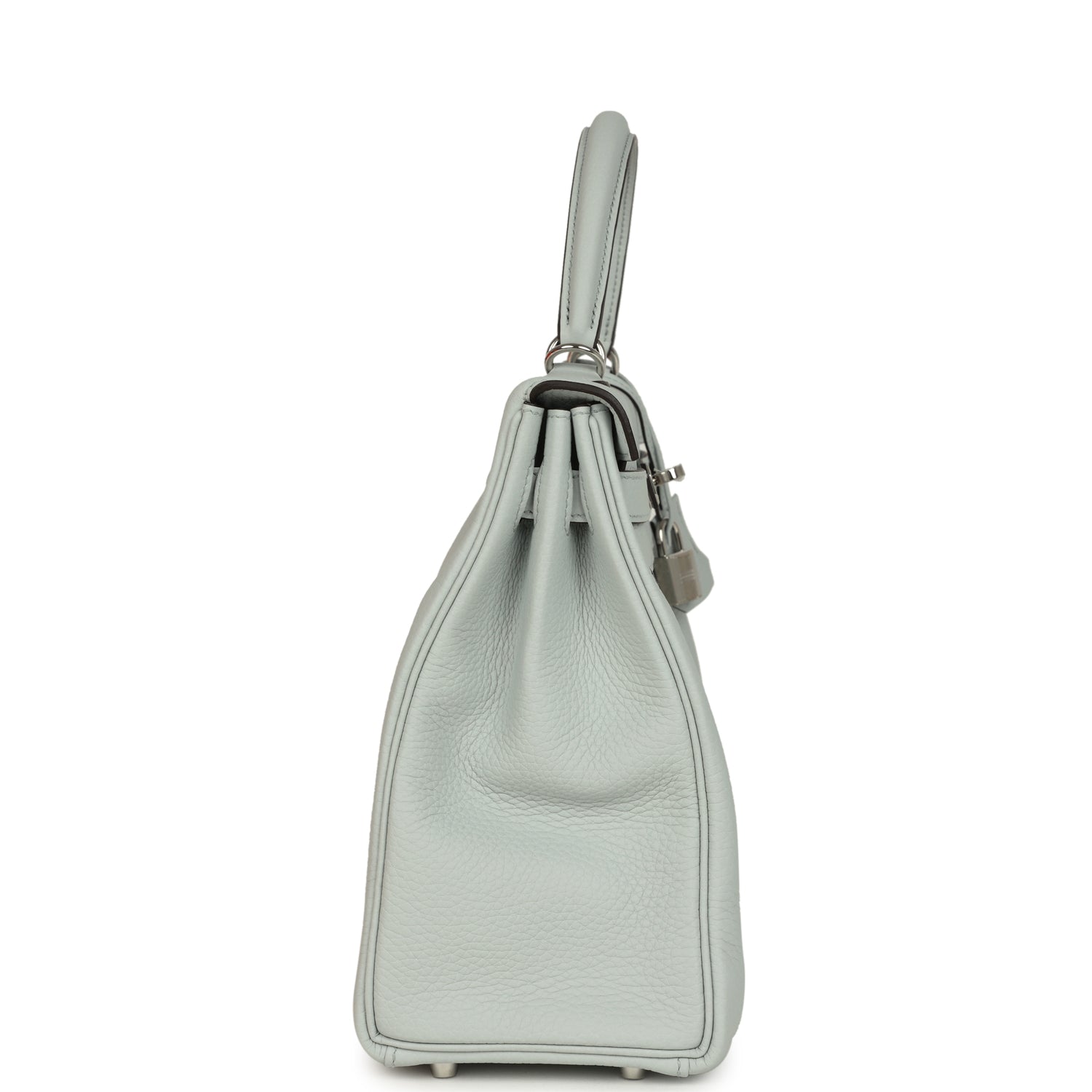 Hermes Kelly Retourne 32 Bleu Pale Clemence Palladium Hardware