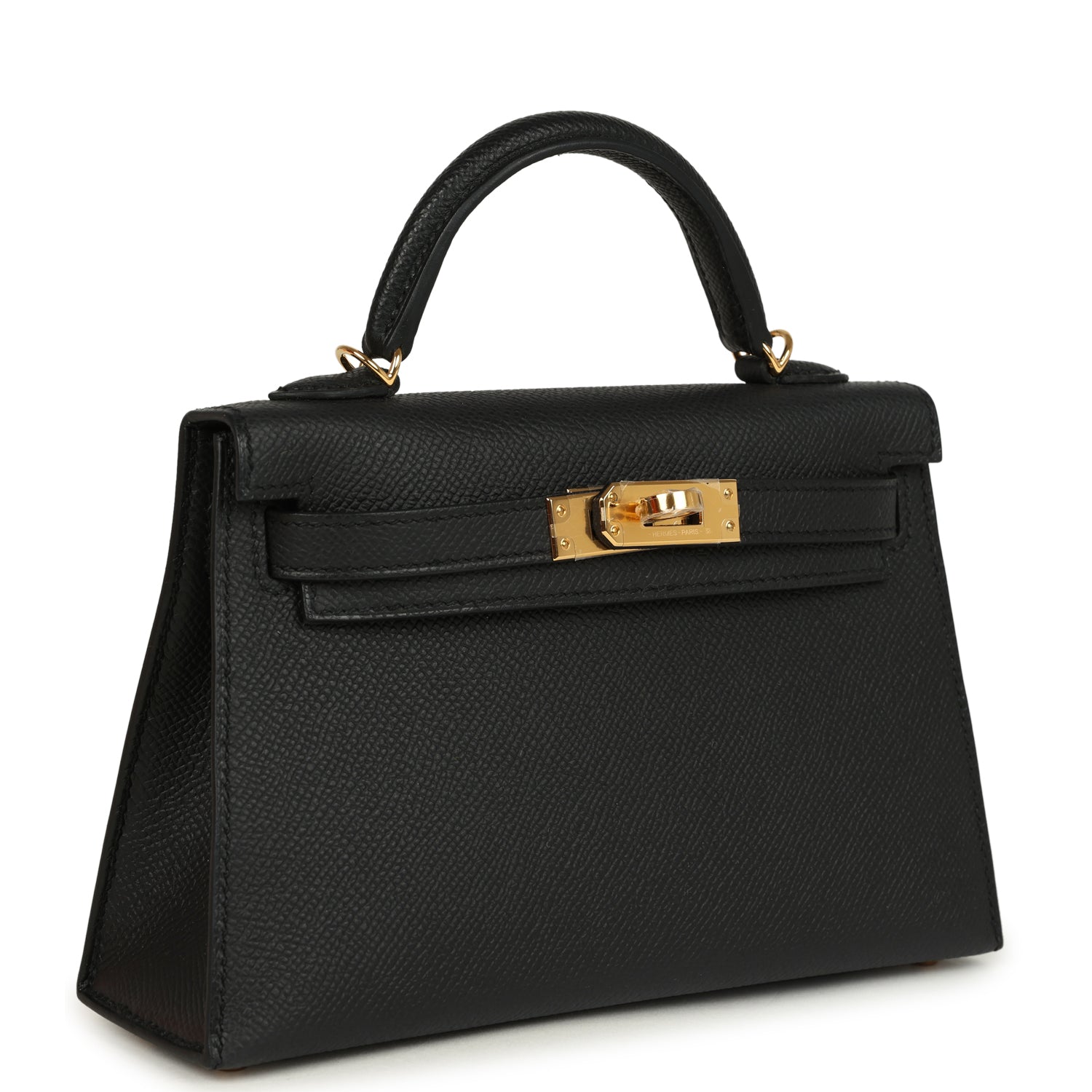 Hermes Kelly Sellier 20 Black Epsom Gold Hardware