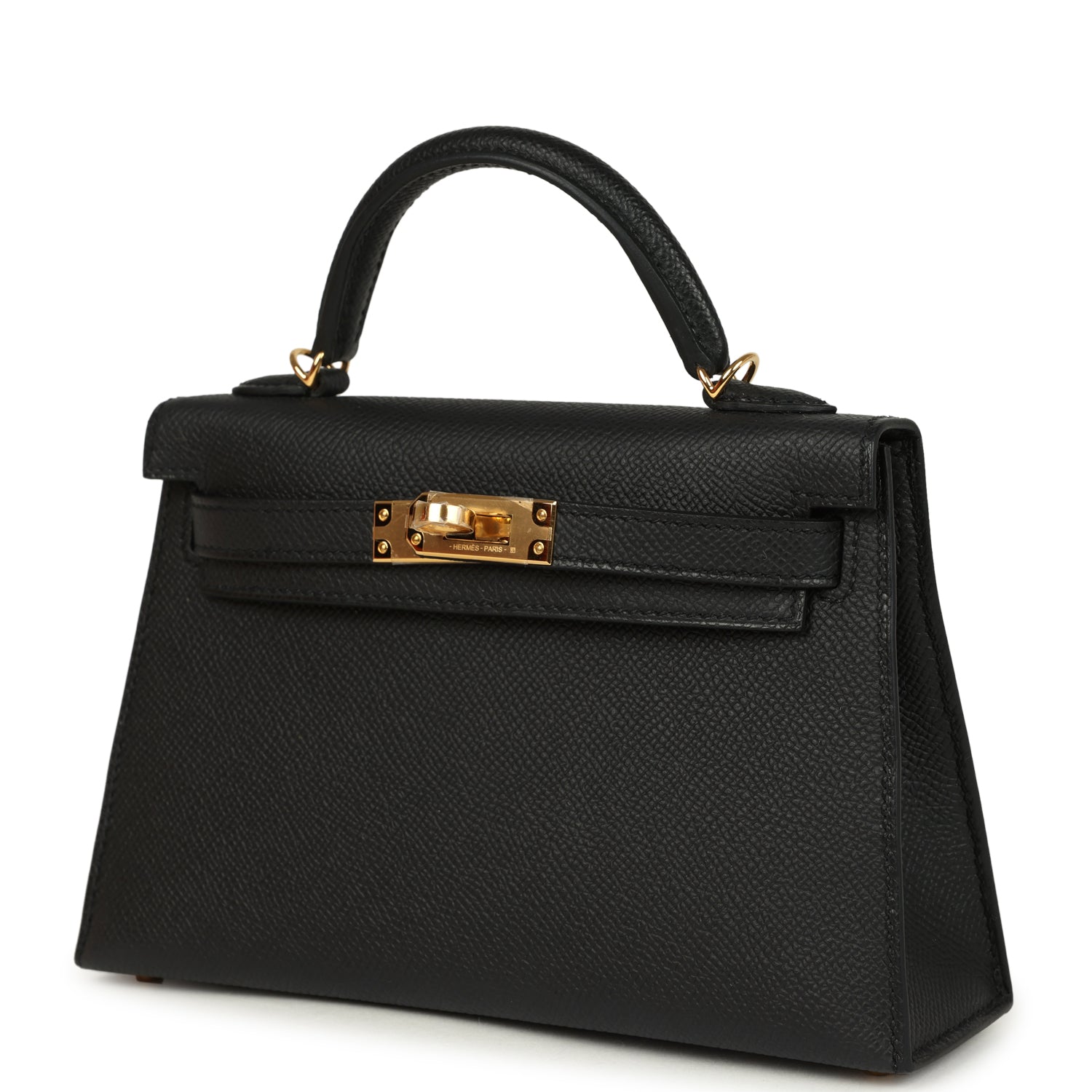 Hermes Kelly Sellier 20 Black Epsom Gold Hardware