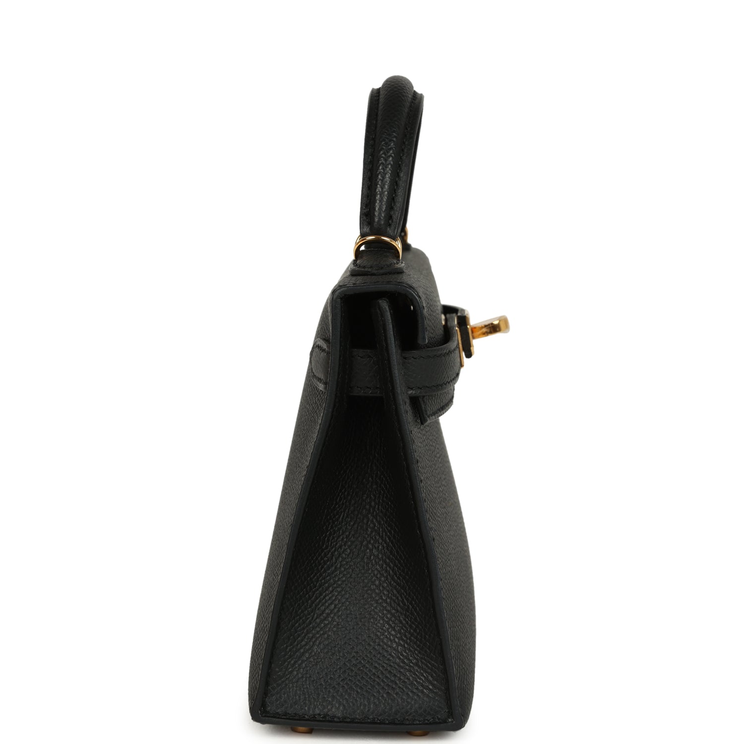 Hermes Kelly Sellier 20 Black Epsom Gold Hardware