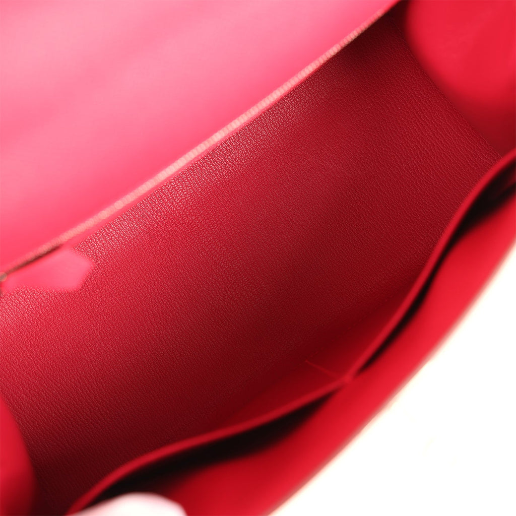 Hermes Kelly Sellier 28 Rose Extreme Epsom Palladium Hardware
