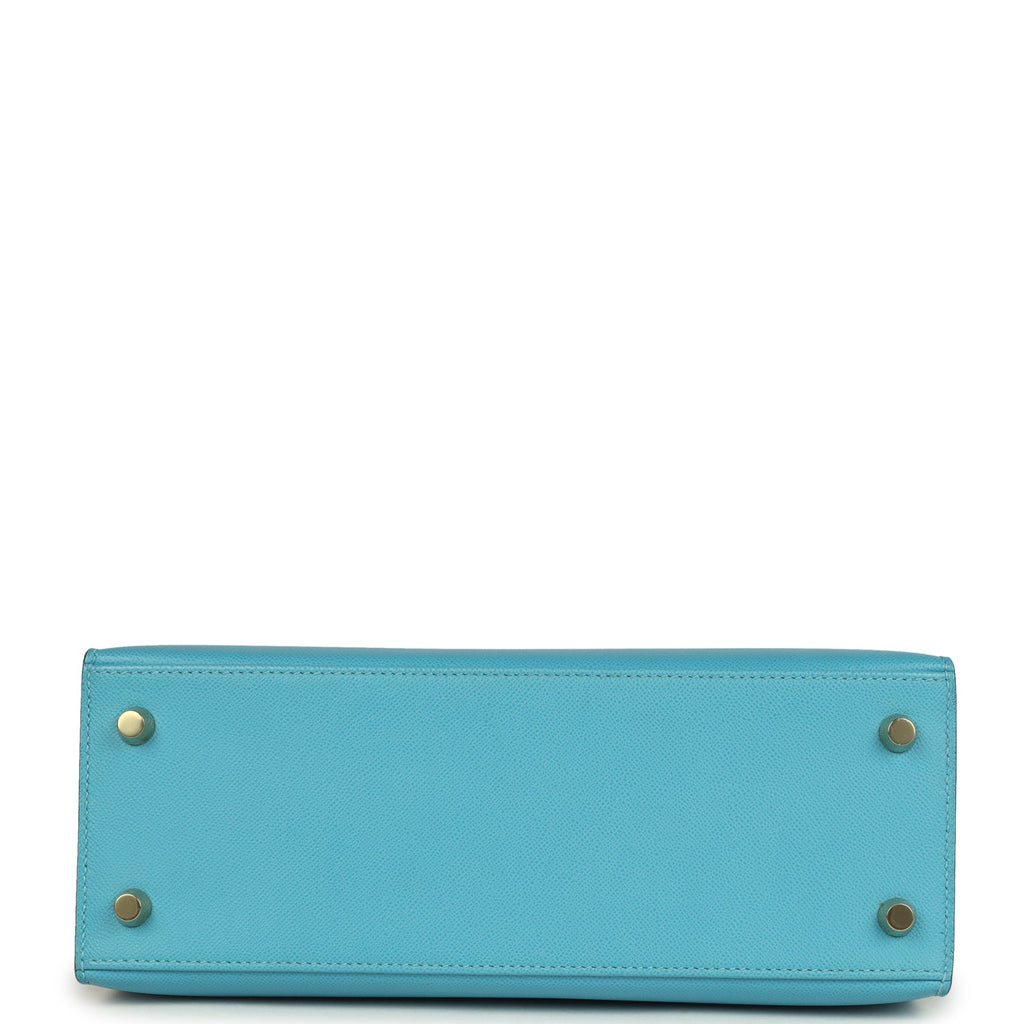 Hermes Kelly Sellier 25 Bleu Du Nord Madame Palladium Hardware