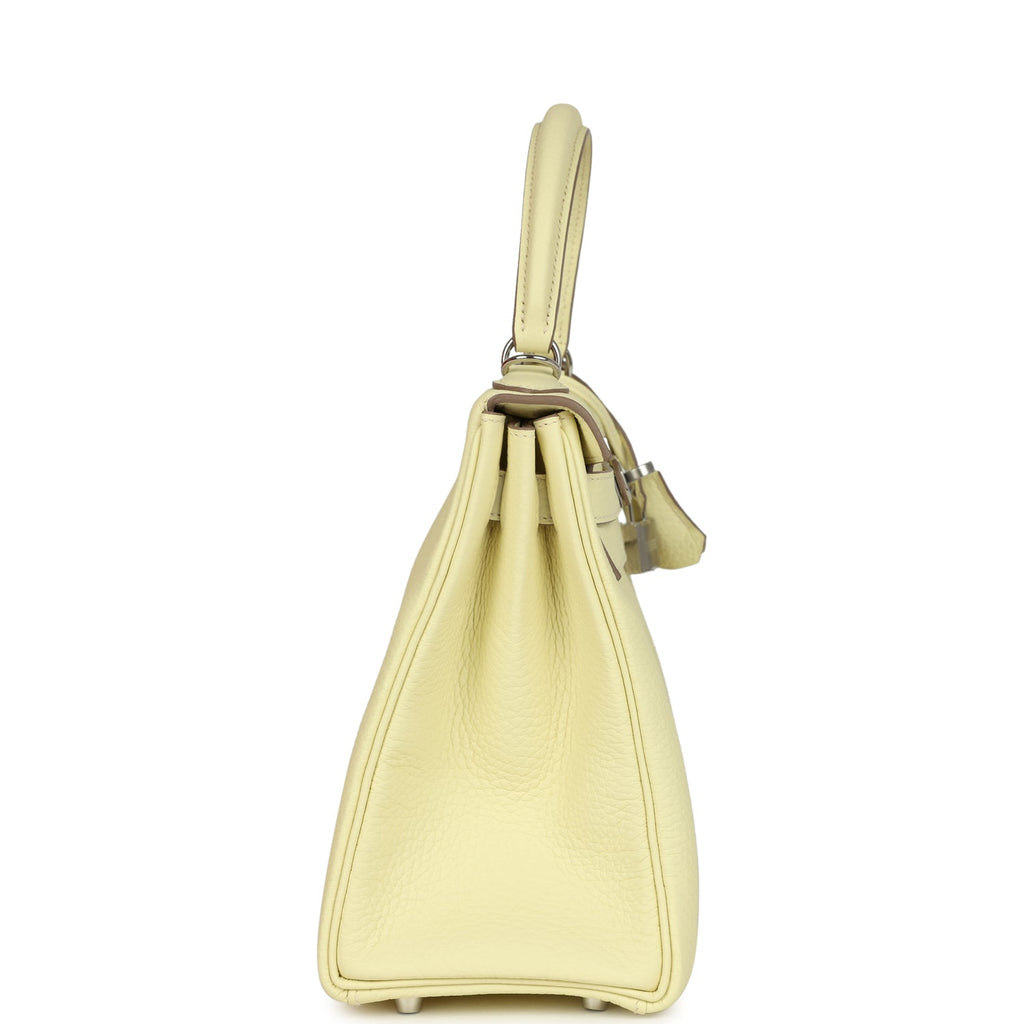 Hermes Kelly Retourne 28 Jaune Milton Clemence Palladium Hardware