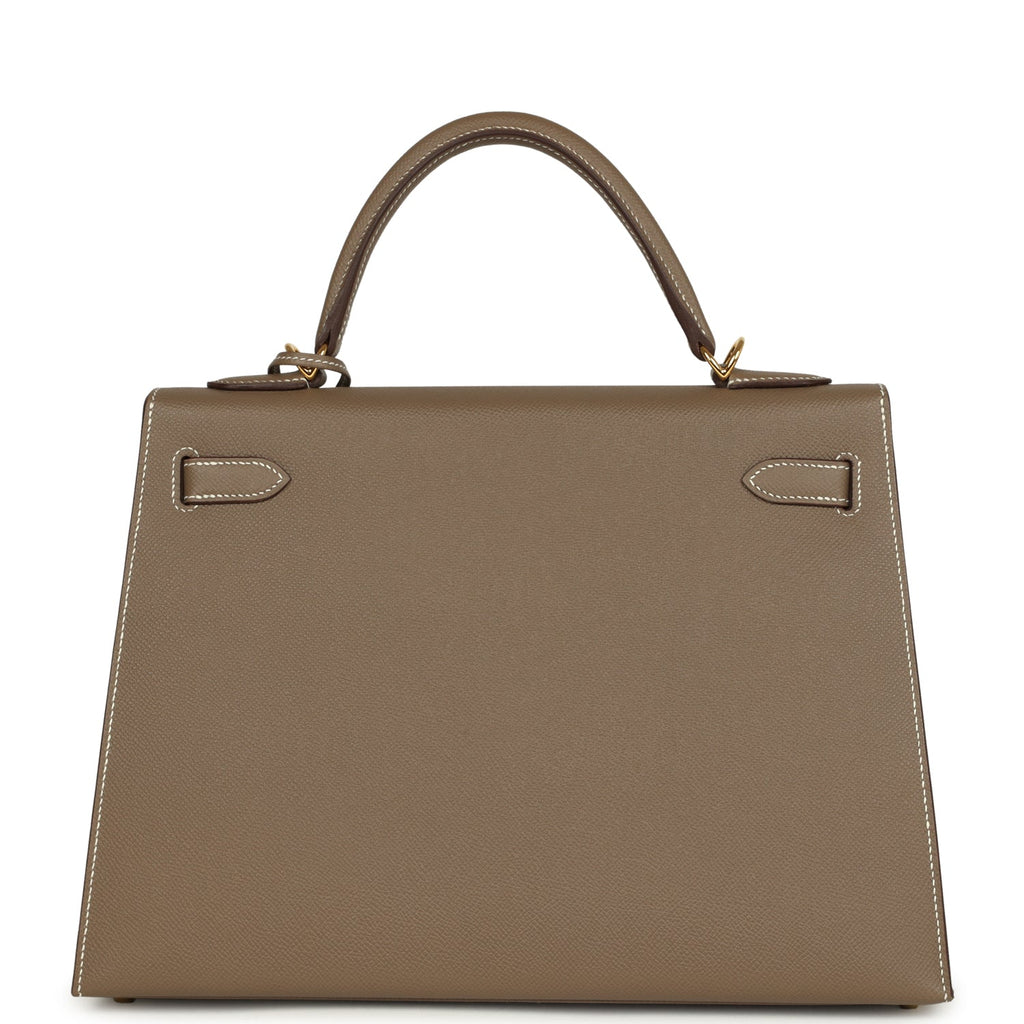 Hermes Kelly Sellier 32 Etoupe Epsom Gold Hardware