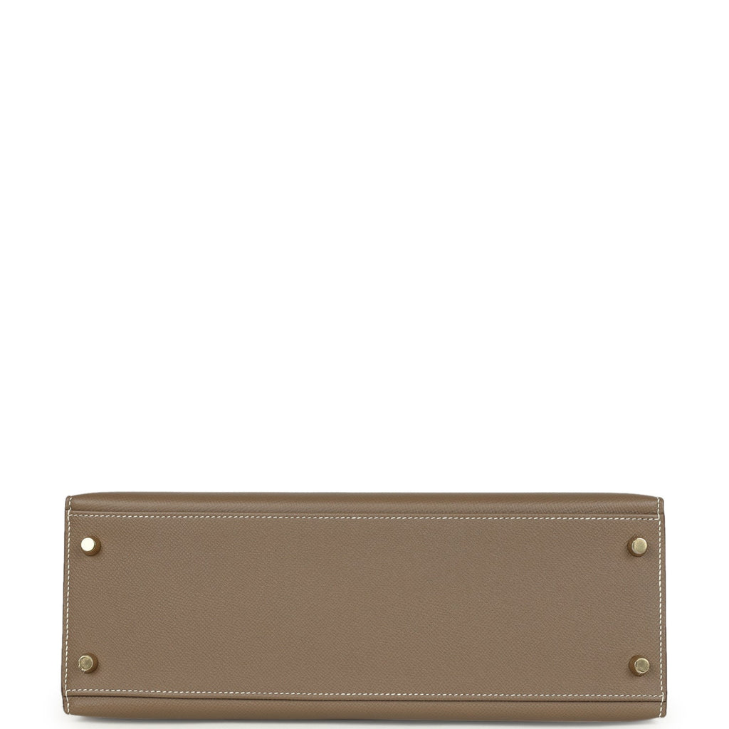 Hermes Kelly Sellier 32 Etoupe Epsom Gold Hardware