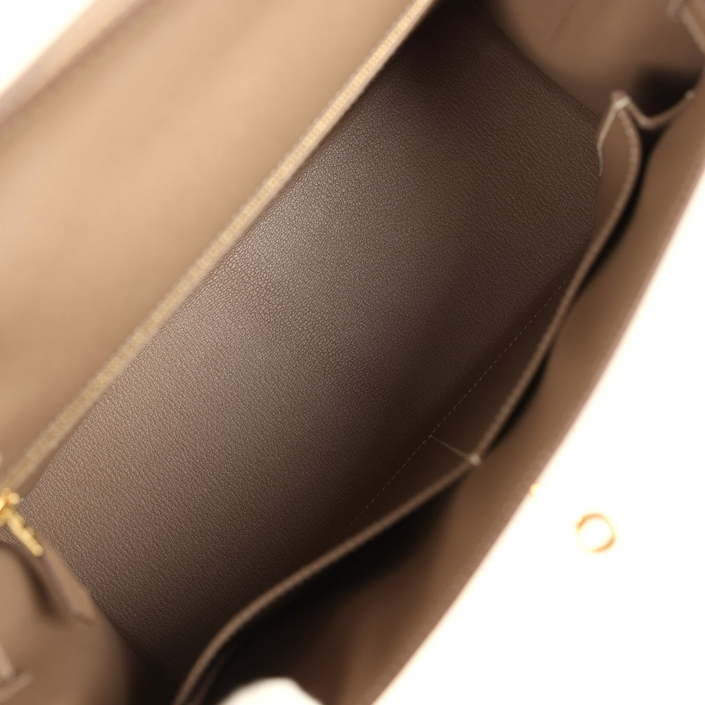 Hermes Kelly Sellier 32 Etoupe Epsom Gold Hardware