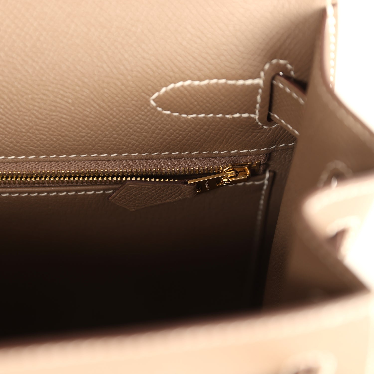 Hermes Kelly Sellier 32 Etoupe Epsom Gold Hardware