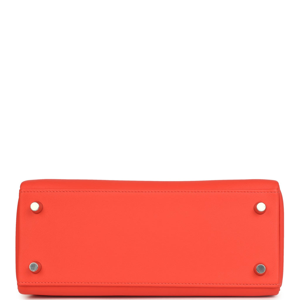 Hermes Kelly Retourne 25 Orange Field Swift Palladium Hardware