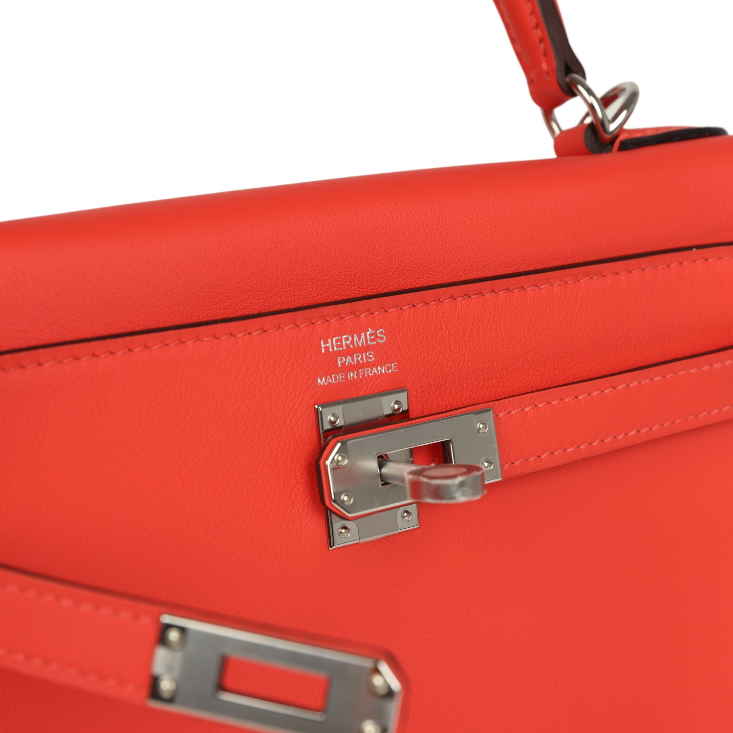 Hermes Kelly Retourne 25 Orange Field Swift Palladium Hardware