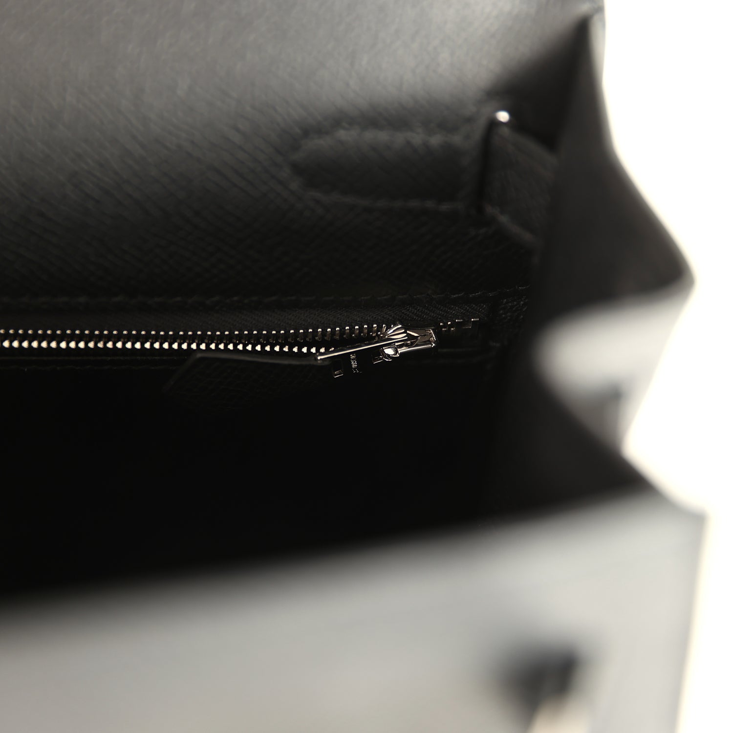 Hermes Kelly Sellier 28 Black Epsom Palladium Hardware