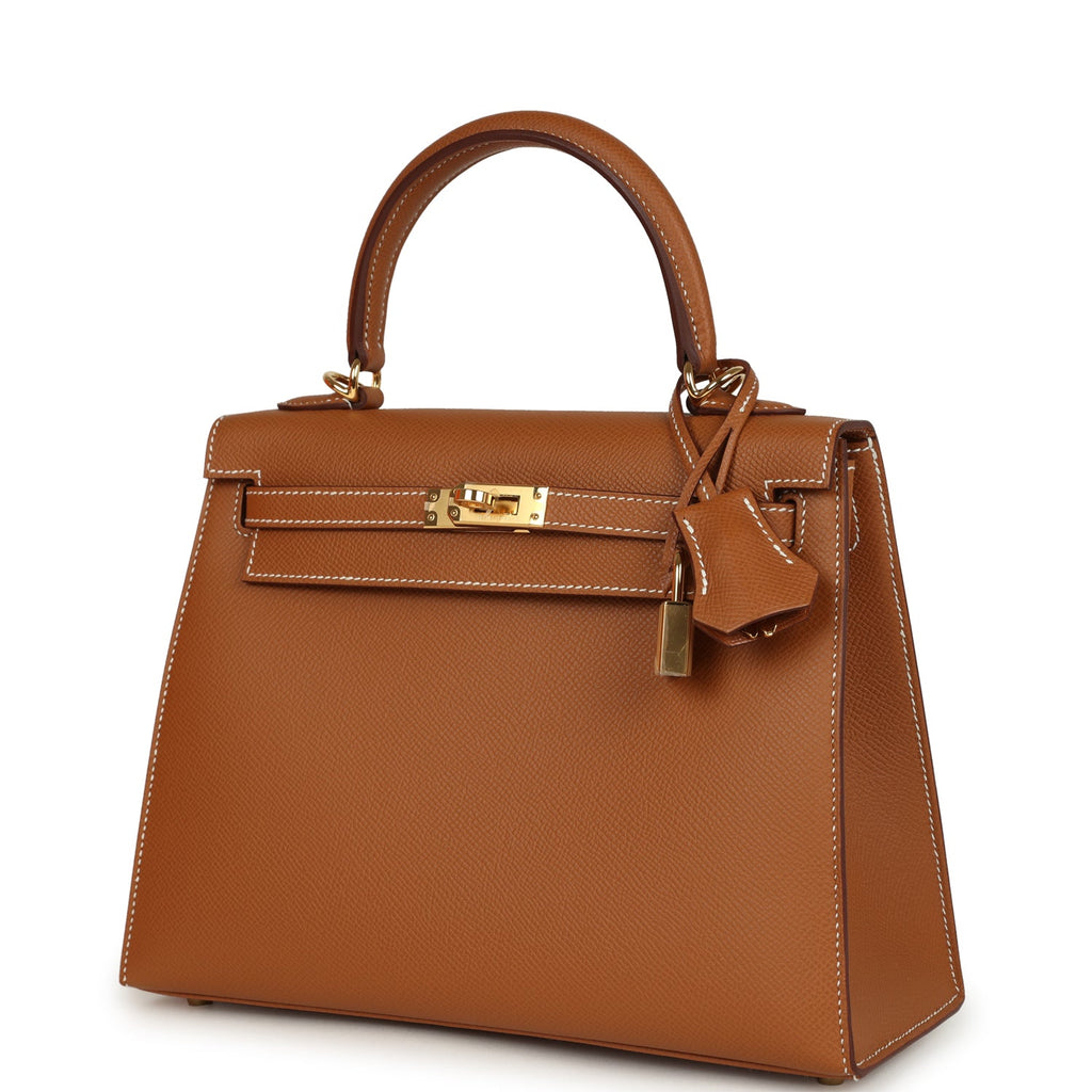Hermes Kelly Sellier 25 Gold Epsom Gold Hardware
