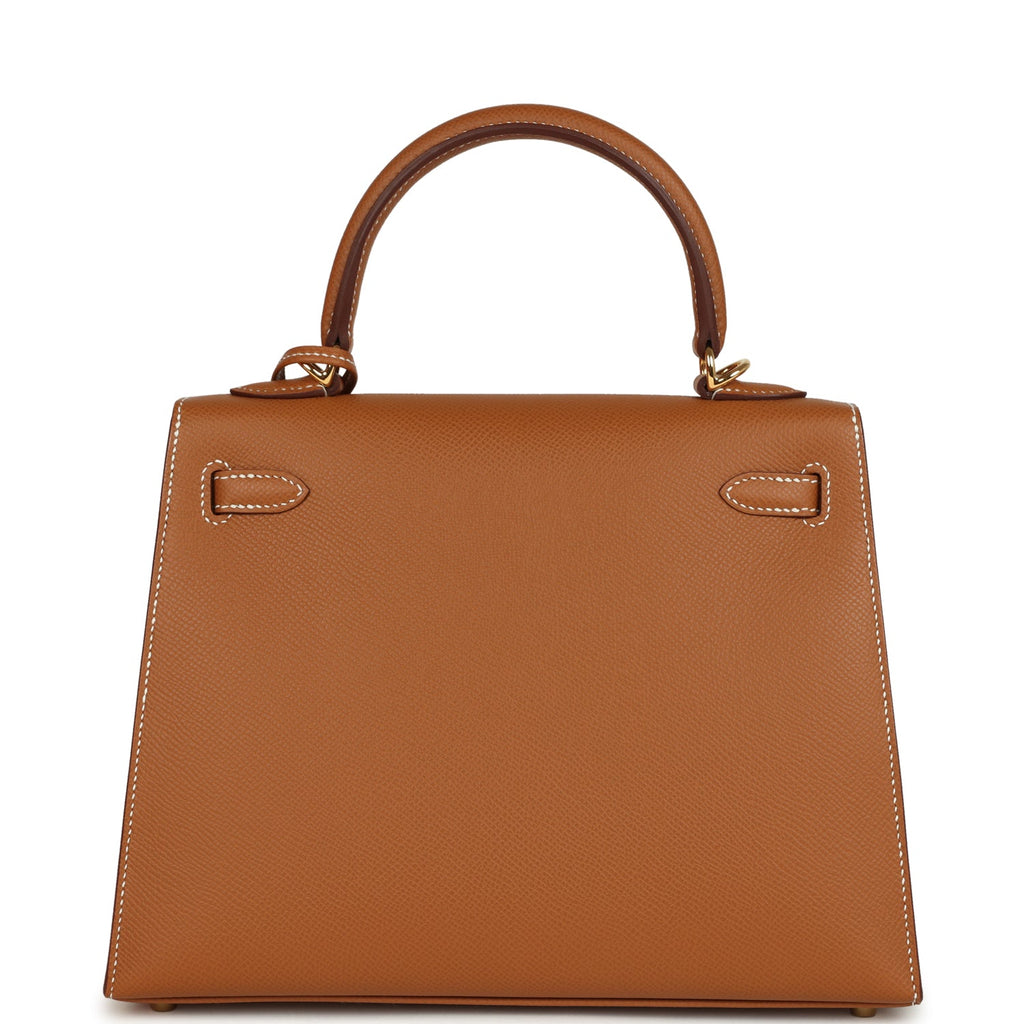 Hermes Kelly Sellier 25 Gold Epsom Gold Hardware