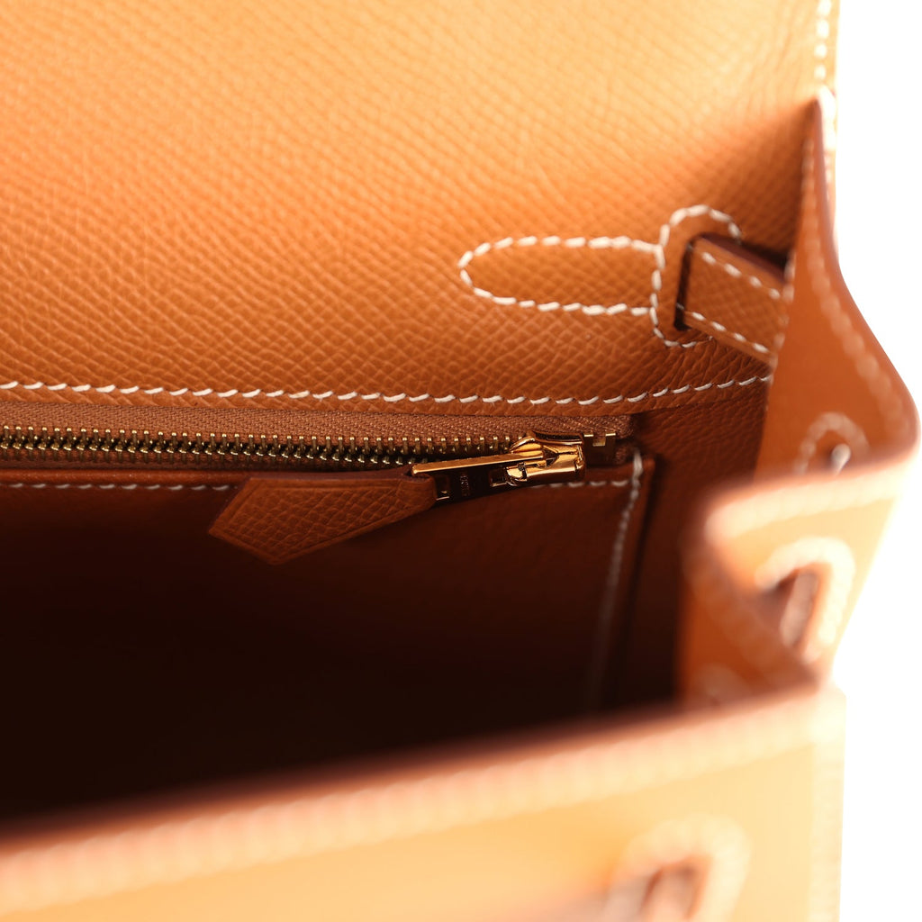 Hermes Kelly Sellier 25 Gold Epsom Gold Hardware
