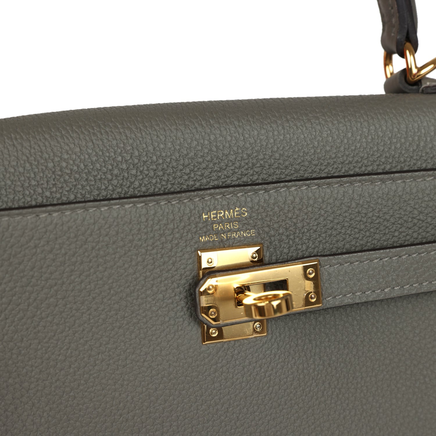 Hermes Kelly Retourne 25 Gris Meyer Togo Gold Hardware