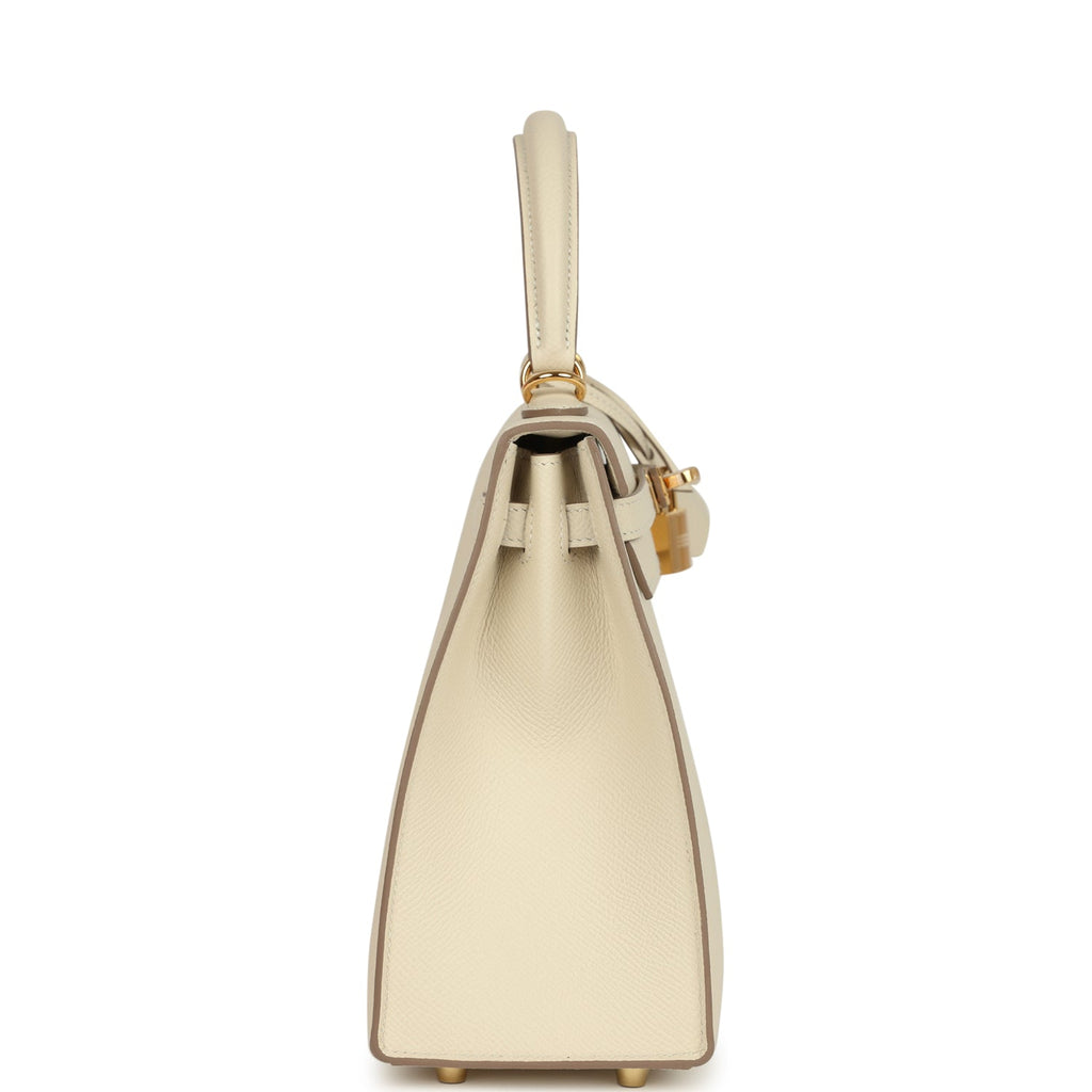 Hermes Kelly Sellier 25 Craie Epsom Gold Hardware