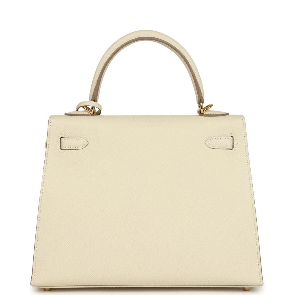 Hermes Kelly Sellier 25 Craie Epsom Gold Hardware