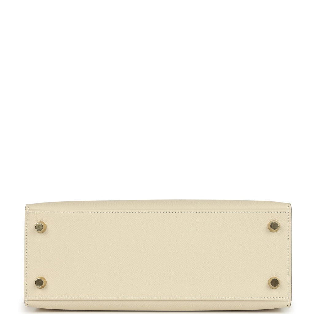 Hermes Kelly Sellier 25 Craie Epsom Gold Hardware