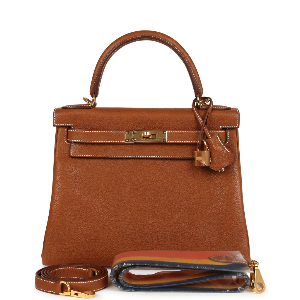 Hermes Kelly Retourne 28 Fauve Barenia Faubourg Gold Hardware