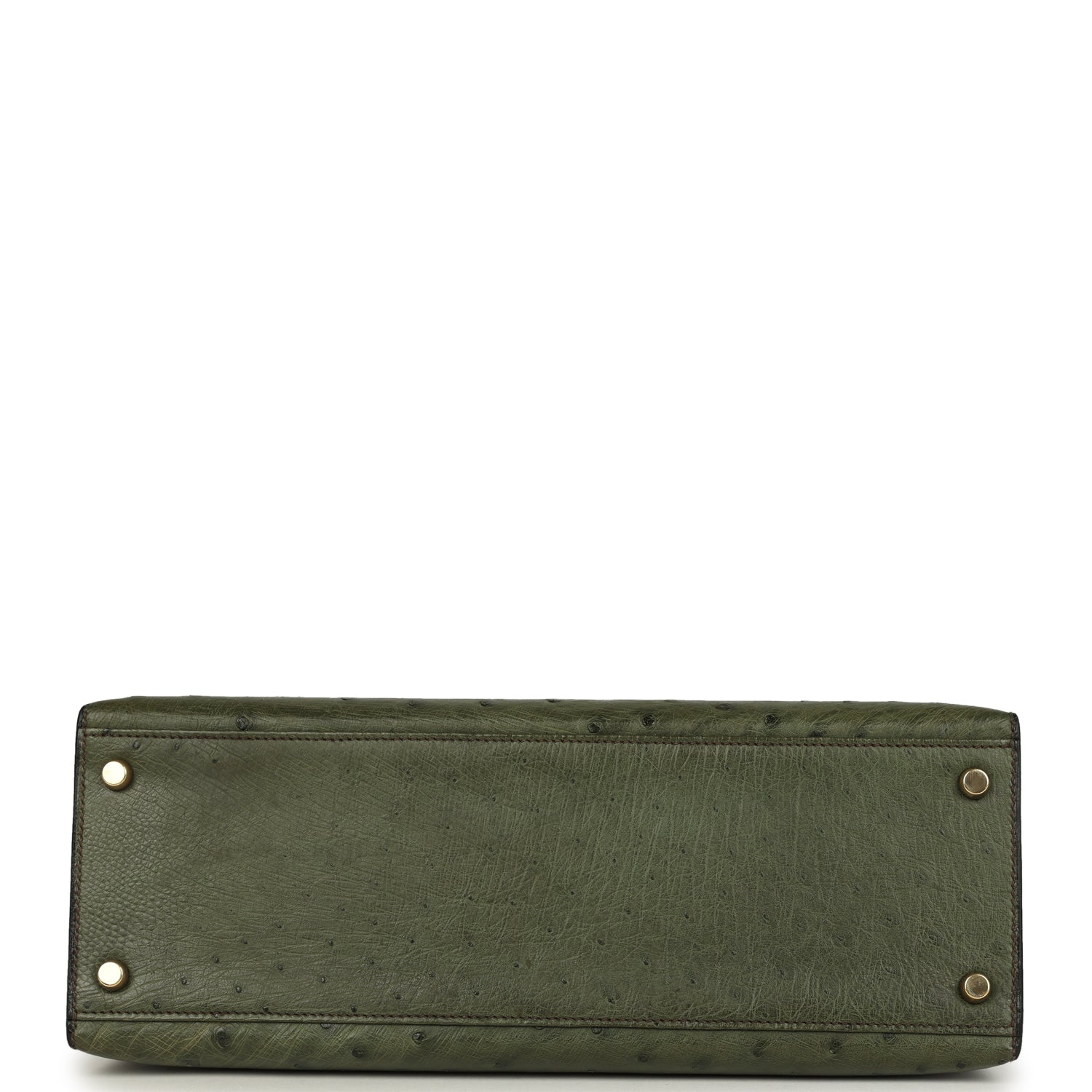 New Hermes Kelly Sellier 32 Vert Olive Ostrich Gold Hardware