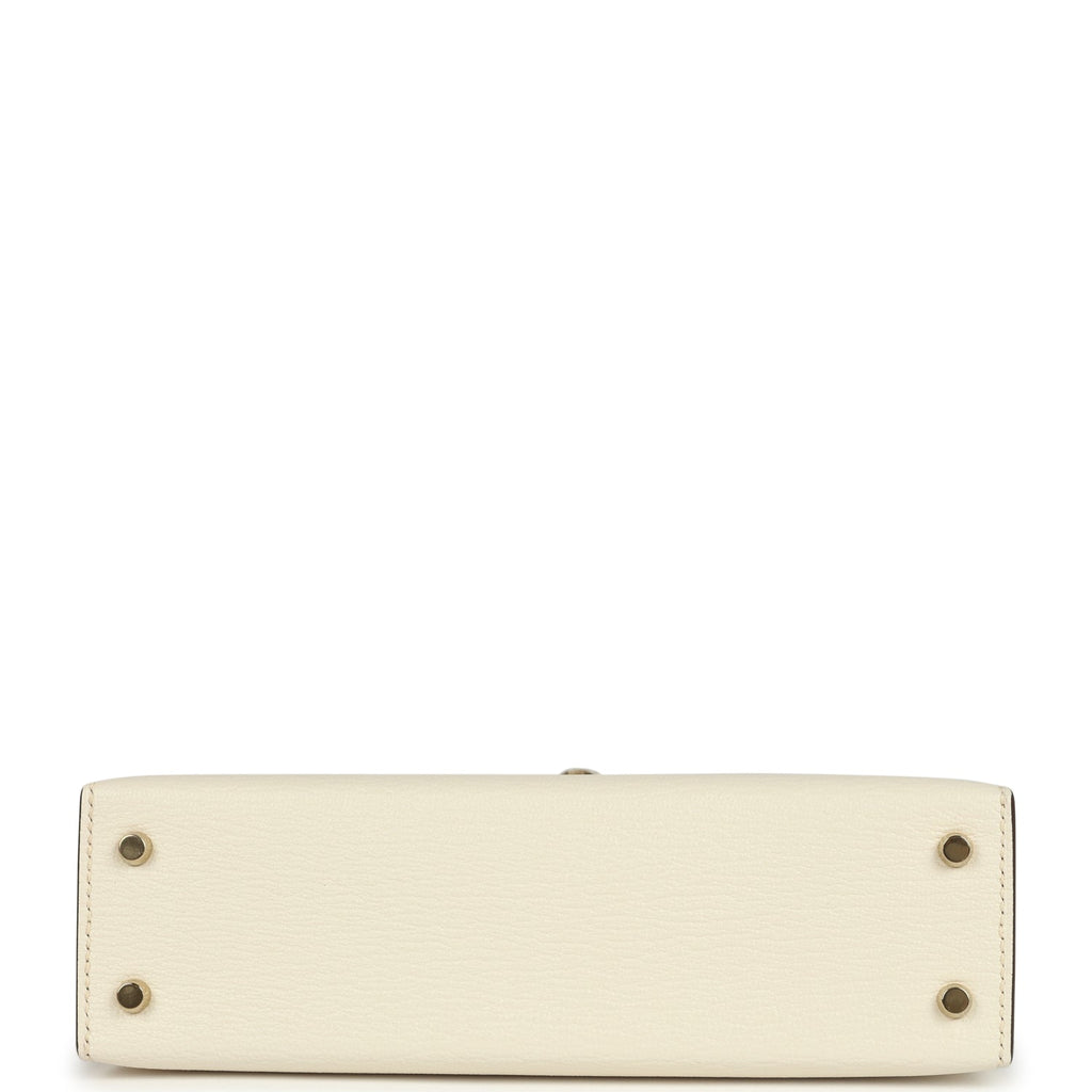 Hermes Special Order (HSS) Kelly Sellier 20 Nata and Etoupe Chevre Mysore Permabrass Hardware