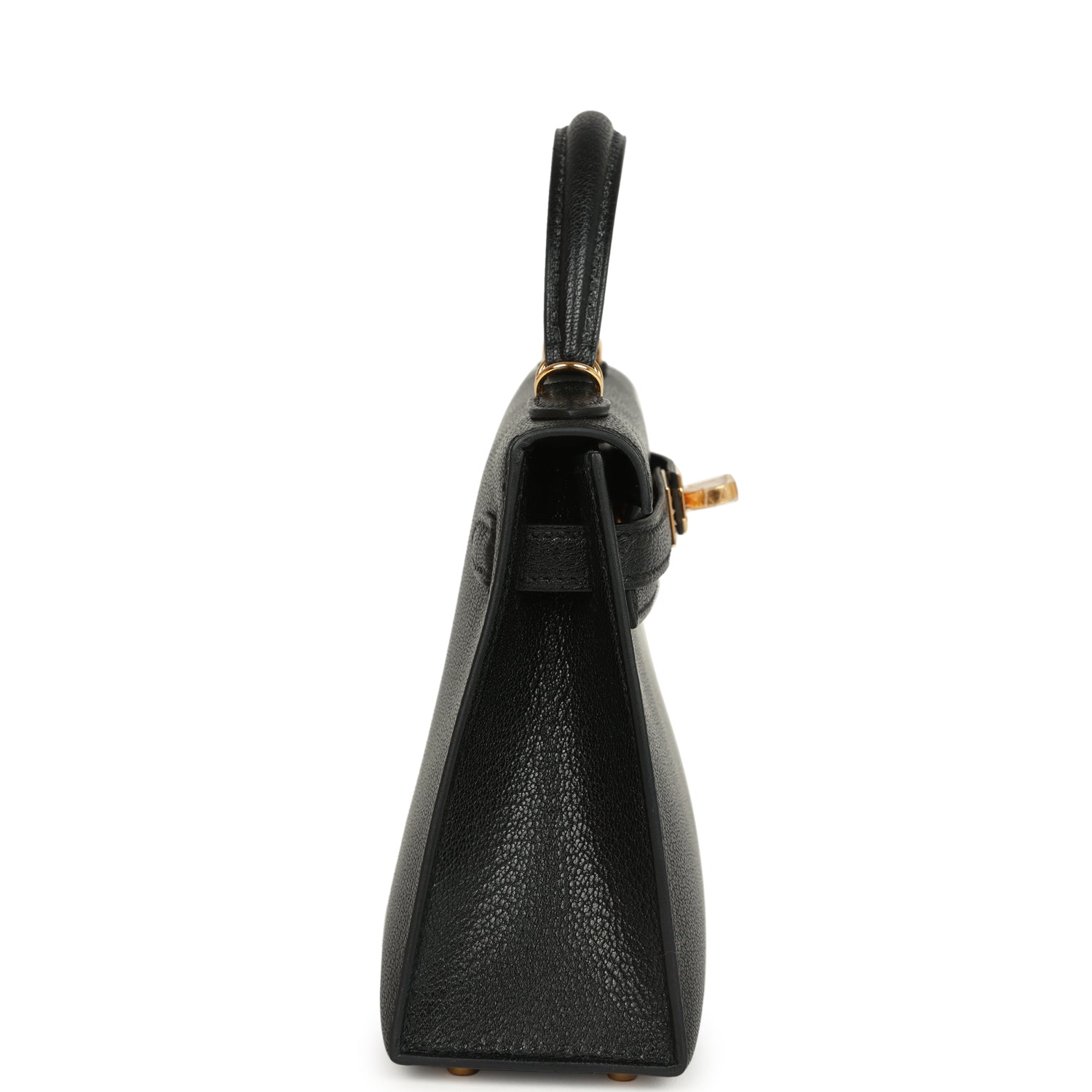 Hermes Kelly Sellier 20 Black Chevre Mysore Gold Hardware