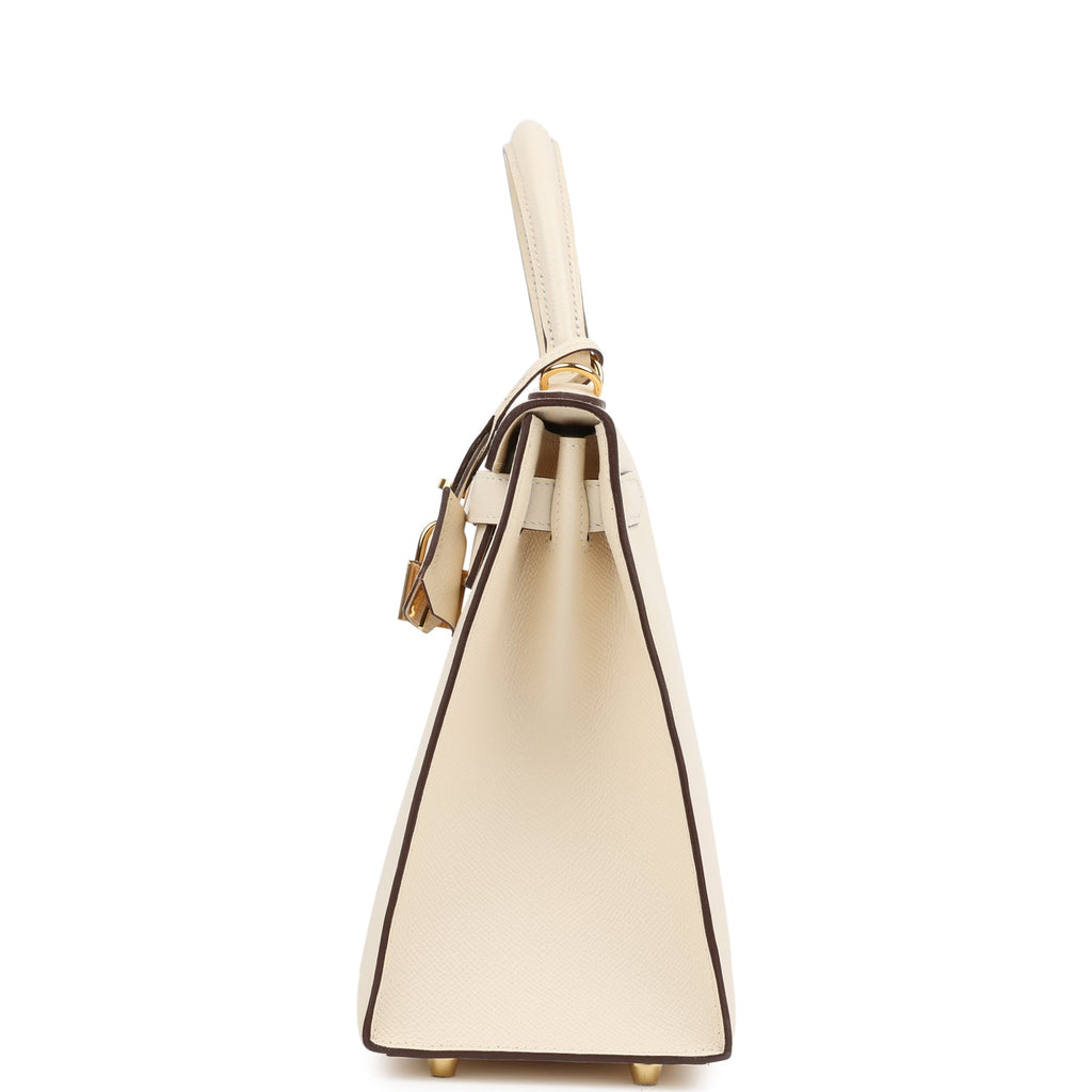 New Hermes Kelly Sellier 28 Nata Epsom Gold Hardware