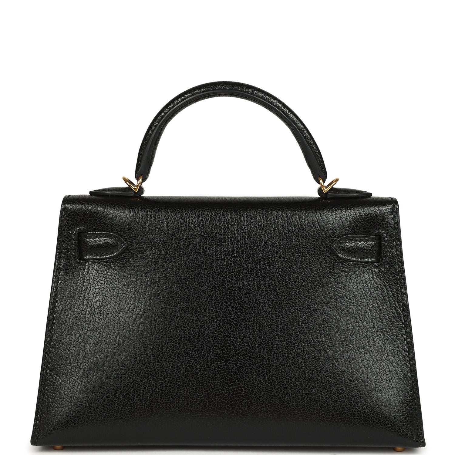 Hermes Kelly Sellier 20 Black Chevre Mysore Gold Hardware