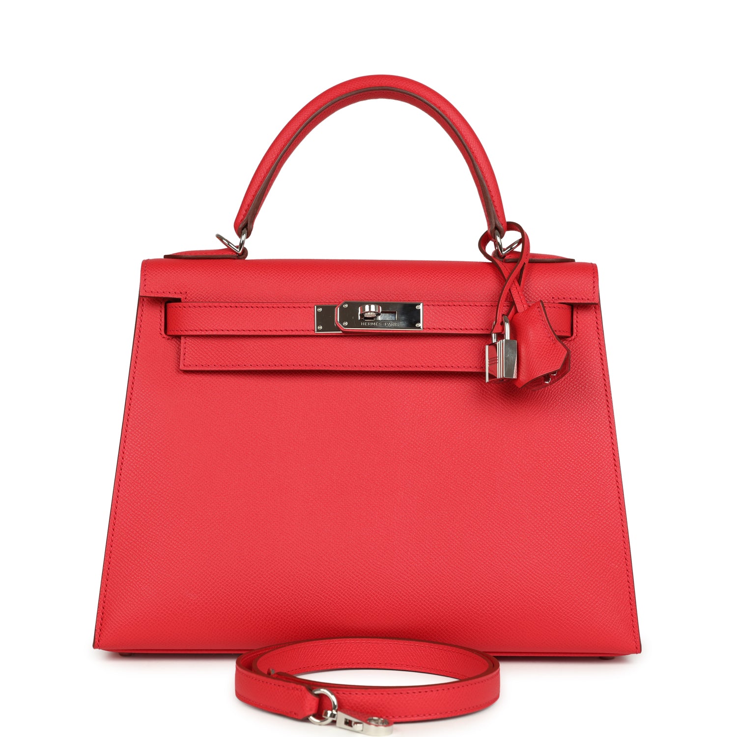 New Hermes Kelly Sellier 28 Bougainvillea Epsom Palladium Hardware