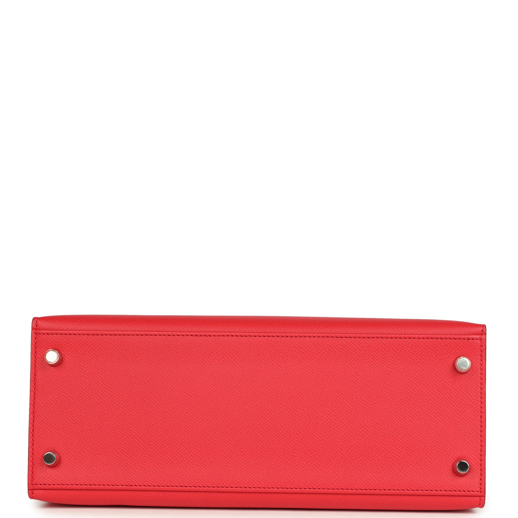 Pre-owned Hermes Kelly Sellier 28 Bougainvillea Epsom Palladium Hardware
