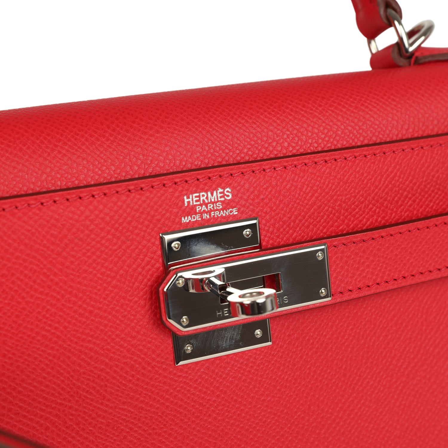 New Hermes Kelly Sellier 28 Bougainvillea Epsom Palladium Hardware
