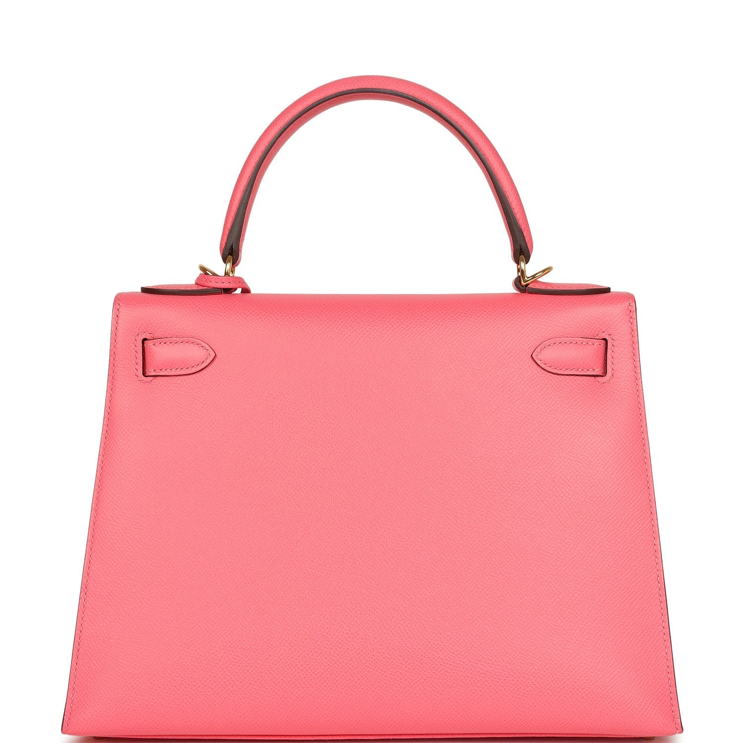 Pre-owned Hermes Kelly Sellier 28 Rose Lipstick Epsom Gold Hardware