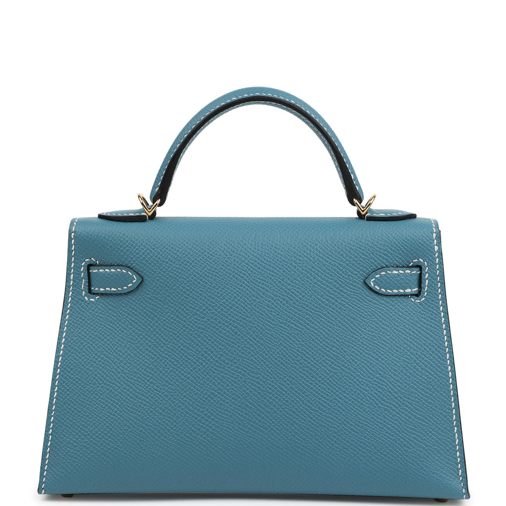 Hermes Kelly Sellier 20 Blue Jean Epsom Gold Hardware
