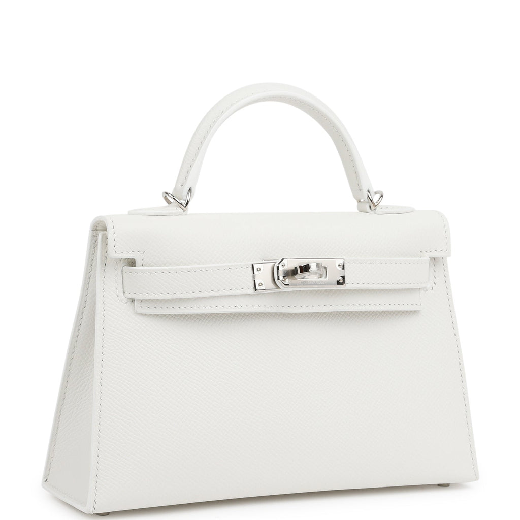 Hermes Kelly Sellier 20 New White Epsom Palladium Hardware