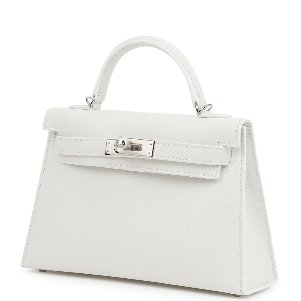 Hermes Kelly Sellier 20 New White Epsom Palladium Hardware
