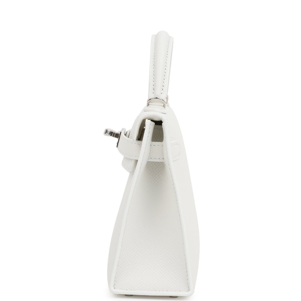 Hermes Kelly Sellier 20 New White Epsom Palladium Hardware
