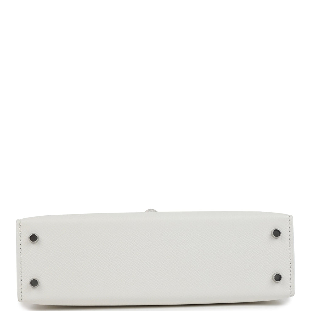 Hermes Kelly Sellier 20 New White Epsom Palladium Hardware