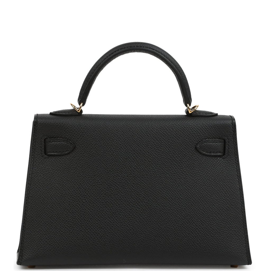 Hermes Kelly Sellier 20 Black Epsom Gold Hardware