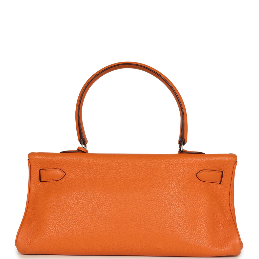 Vintage Hermes Shoulder Kelly 42 JPG Orange Clemence Palladium Hardware