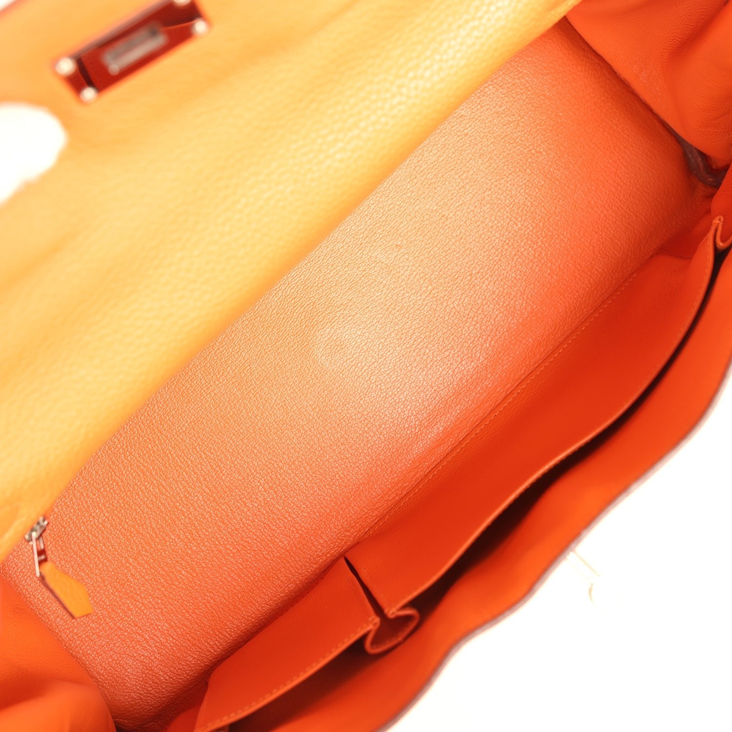 Vintage Hermes Shoulder Kelly 42 JPG Orange Clemence Palladium Hardware