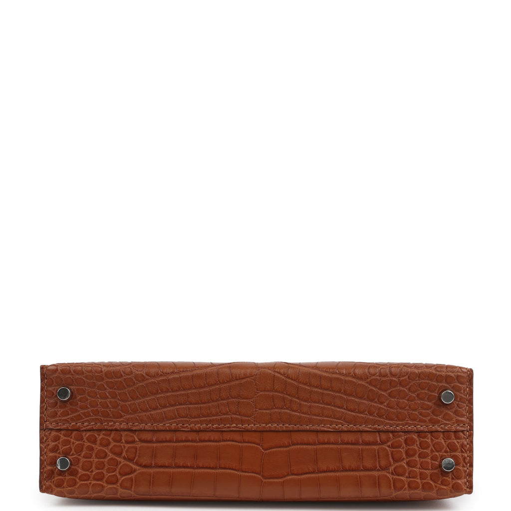 Hermes Kelly Sellier 20 Gold Matte Alligator Palladium Hardware