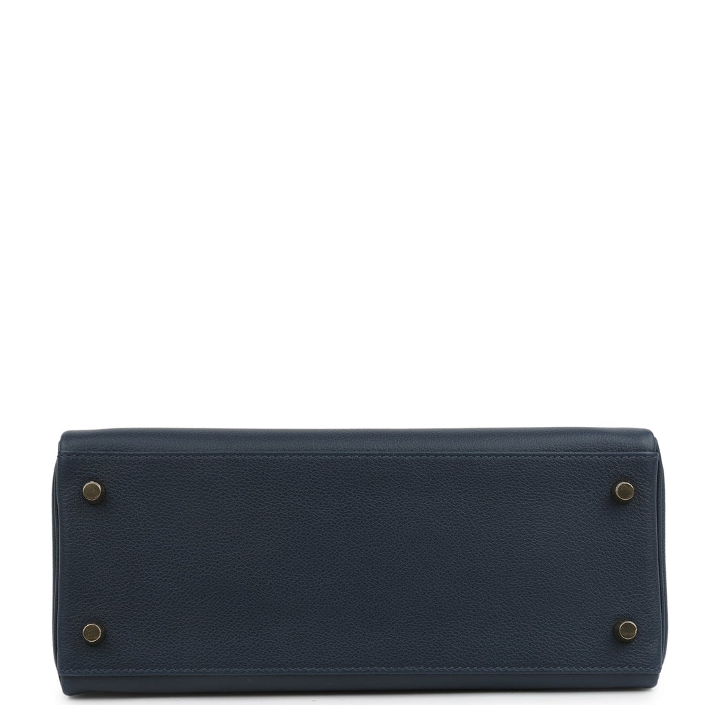 Hermes Kelly Retourne 28 Bleu Abysse Evercolor Gold Hardware