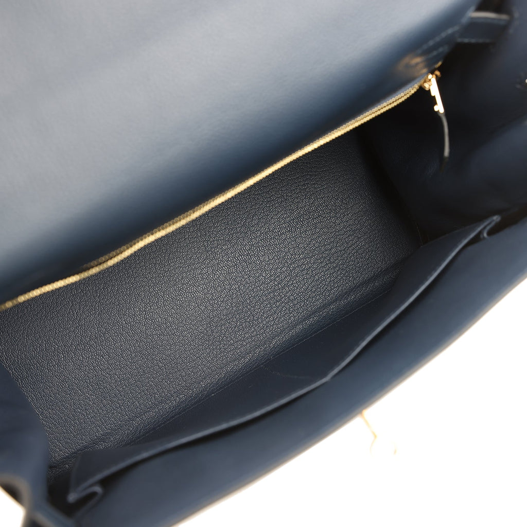 Hermes Kelly Retourne 28 Bleu Abysse Evercolor Gold Hardware