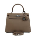 Hermes Kelly Sellier 25 Etoupe Epsom Palladium Hardware