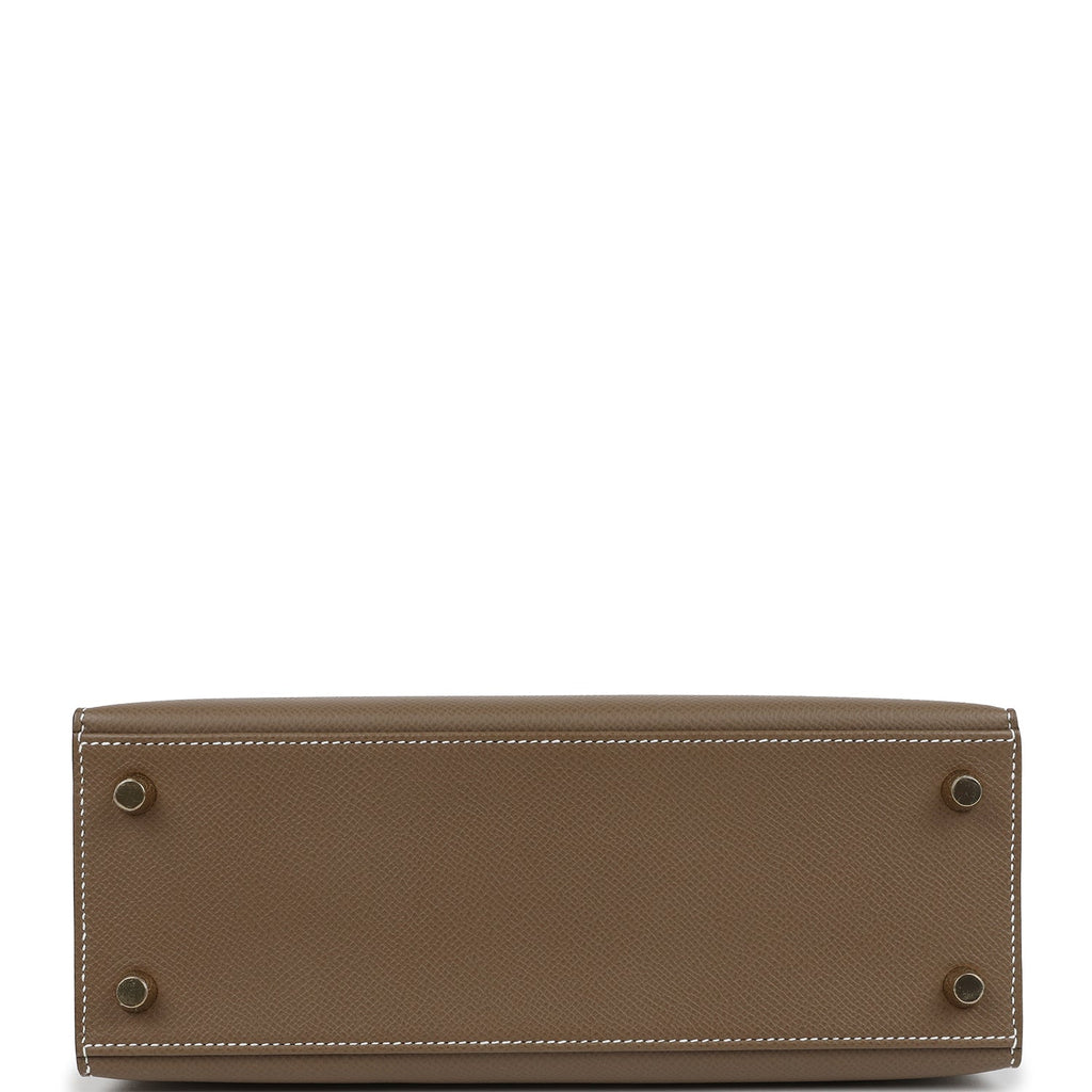 Hermes Kelly Sellier 25 Etoupe Epsom Gold Hardware